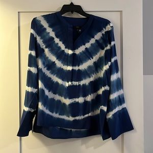 blue and white J Crew blouse